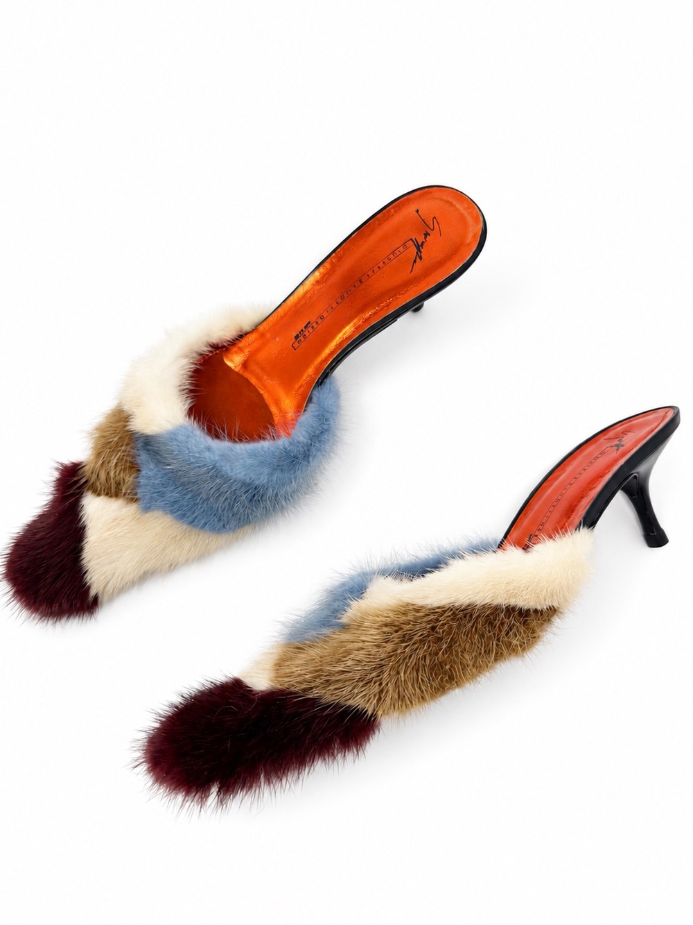 Giuseppe Zanotti Mink Fur Mule Heels Womens Size EU 37 - Picture 2 of 13